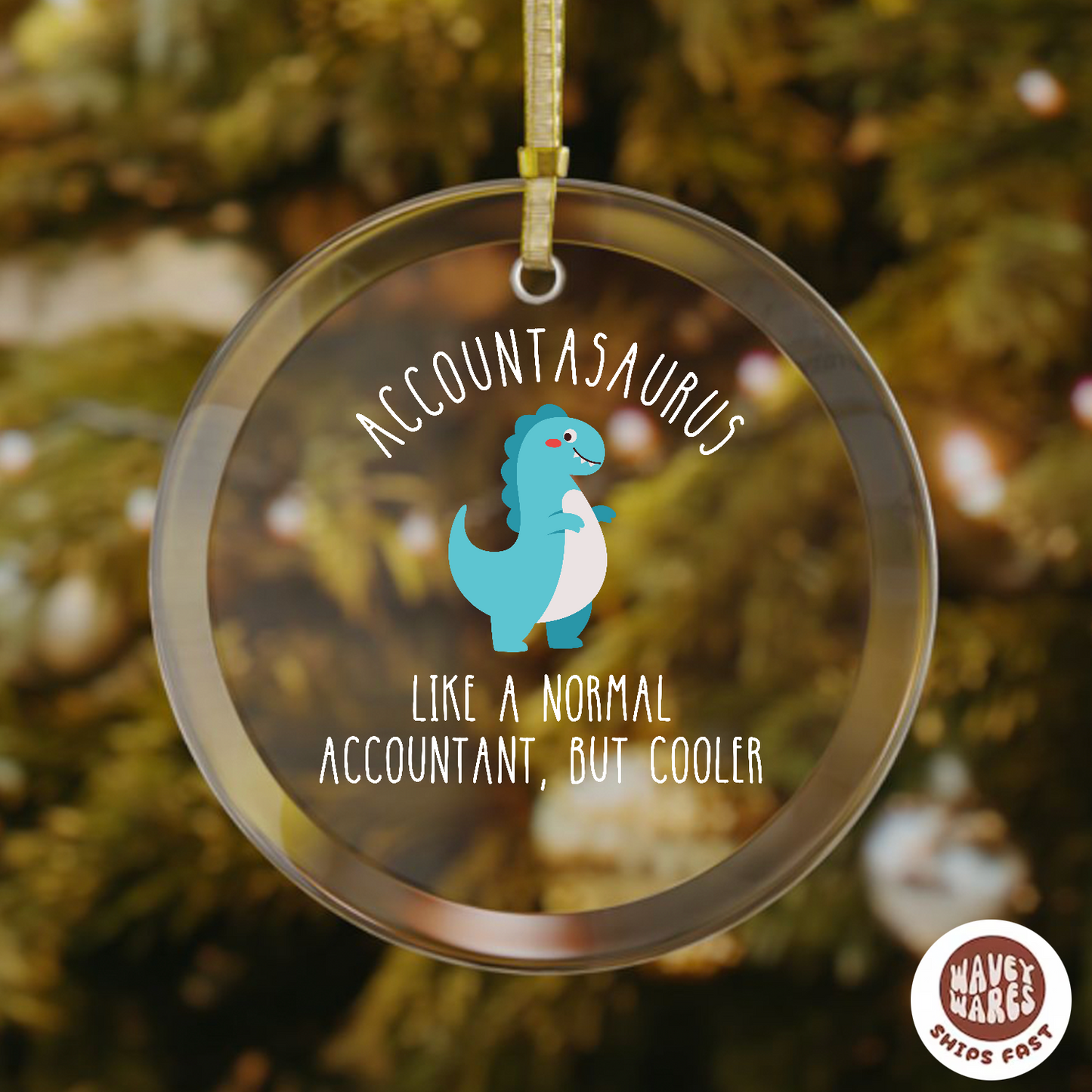 Accountasaurus Like A Normal Accountant But Cooler Funny Ornament