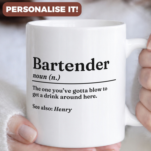 Personalised Funny Bartender Definition Mug