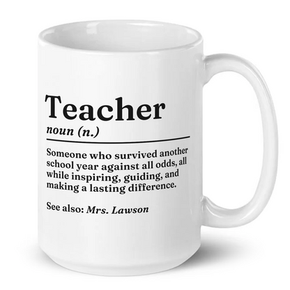 Personalised Teacher Definition Mug