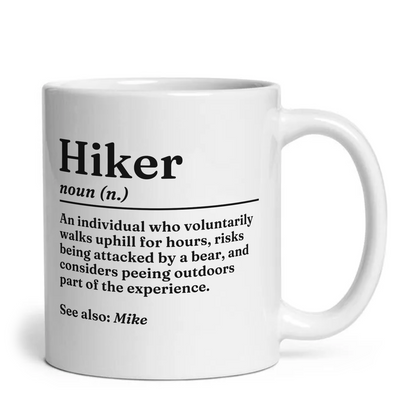 Personalised Funny Hiker Definition Mug