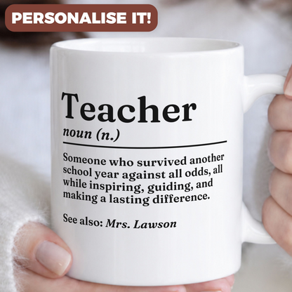Personalised Teacher Definition Mug