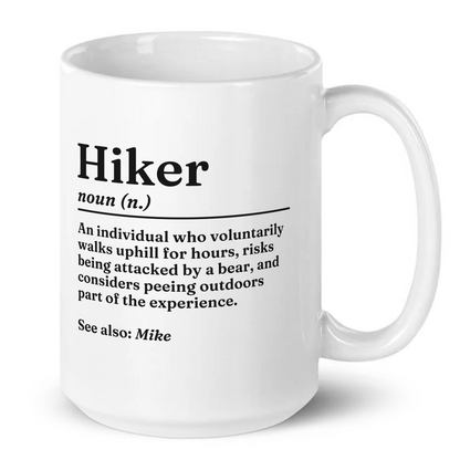 Personalised Funny Hiker Definition Mug