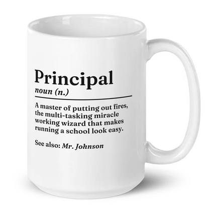 Personalised Principal Definition Mug