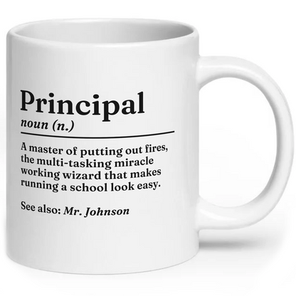 Personalised Principal Definition Mug