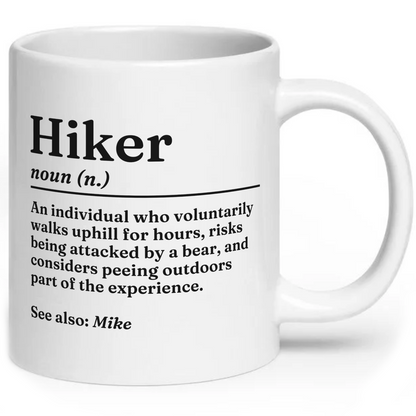 Personalised Funny Hiker Definition Mug