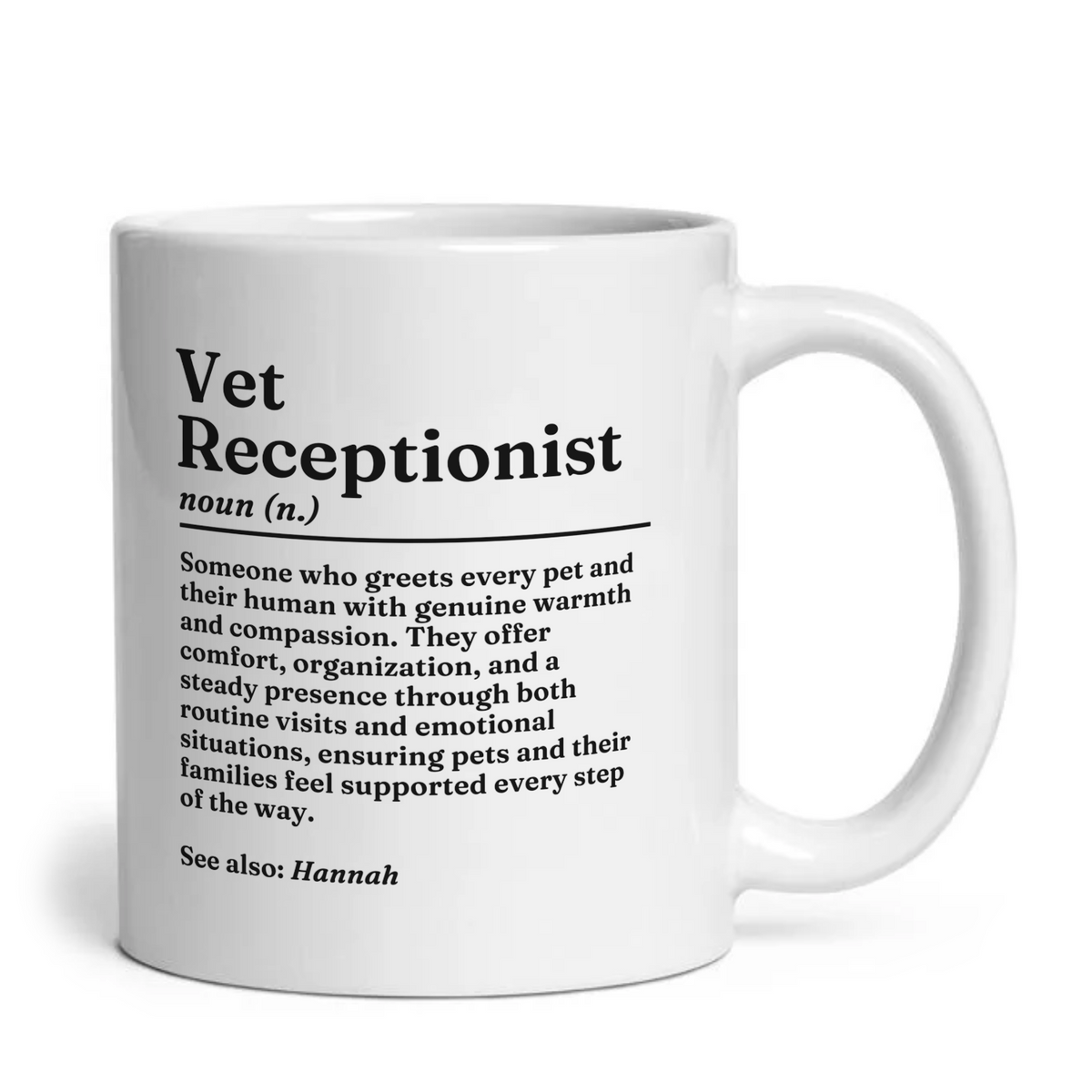 Personalised Vet Receptionist Definition Mug
