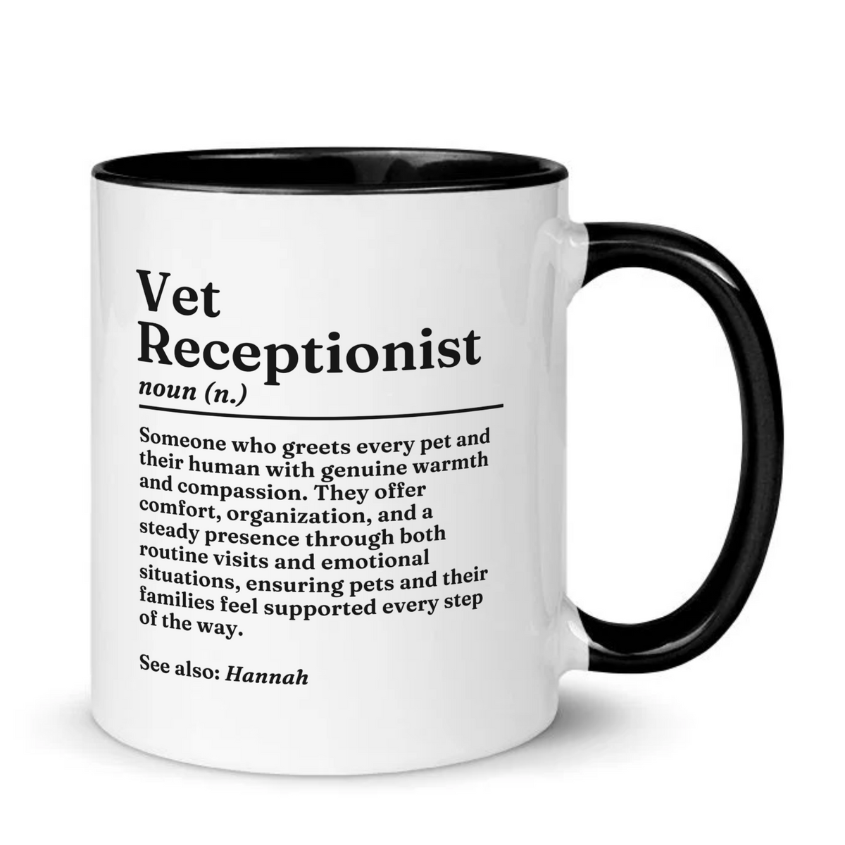 Personalised Vet Receptionist Definition Mug