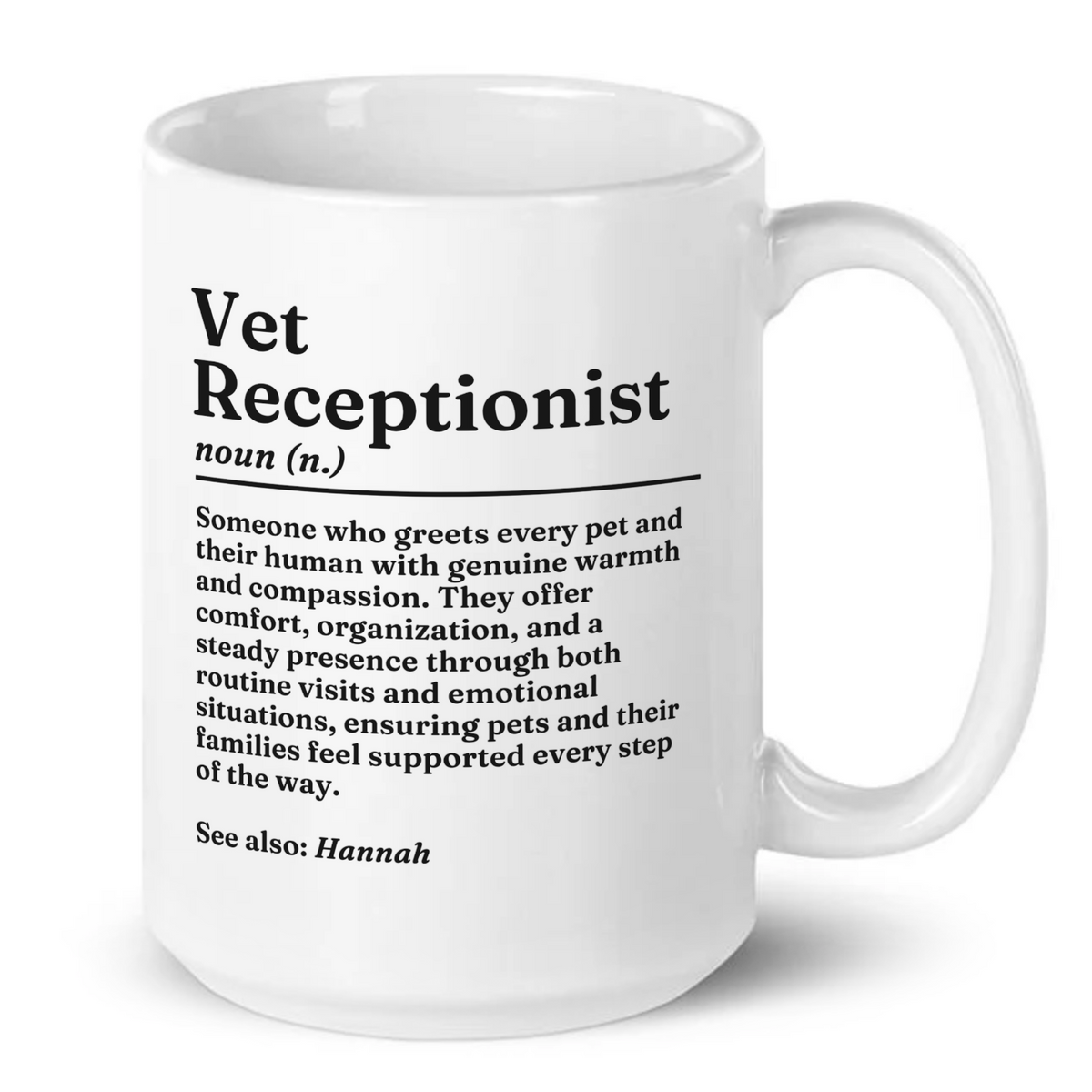 Personalised Vet Receptionist Definition Mug