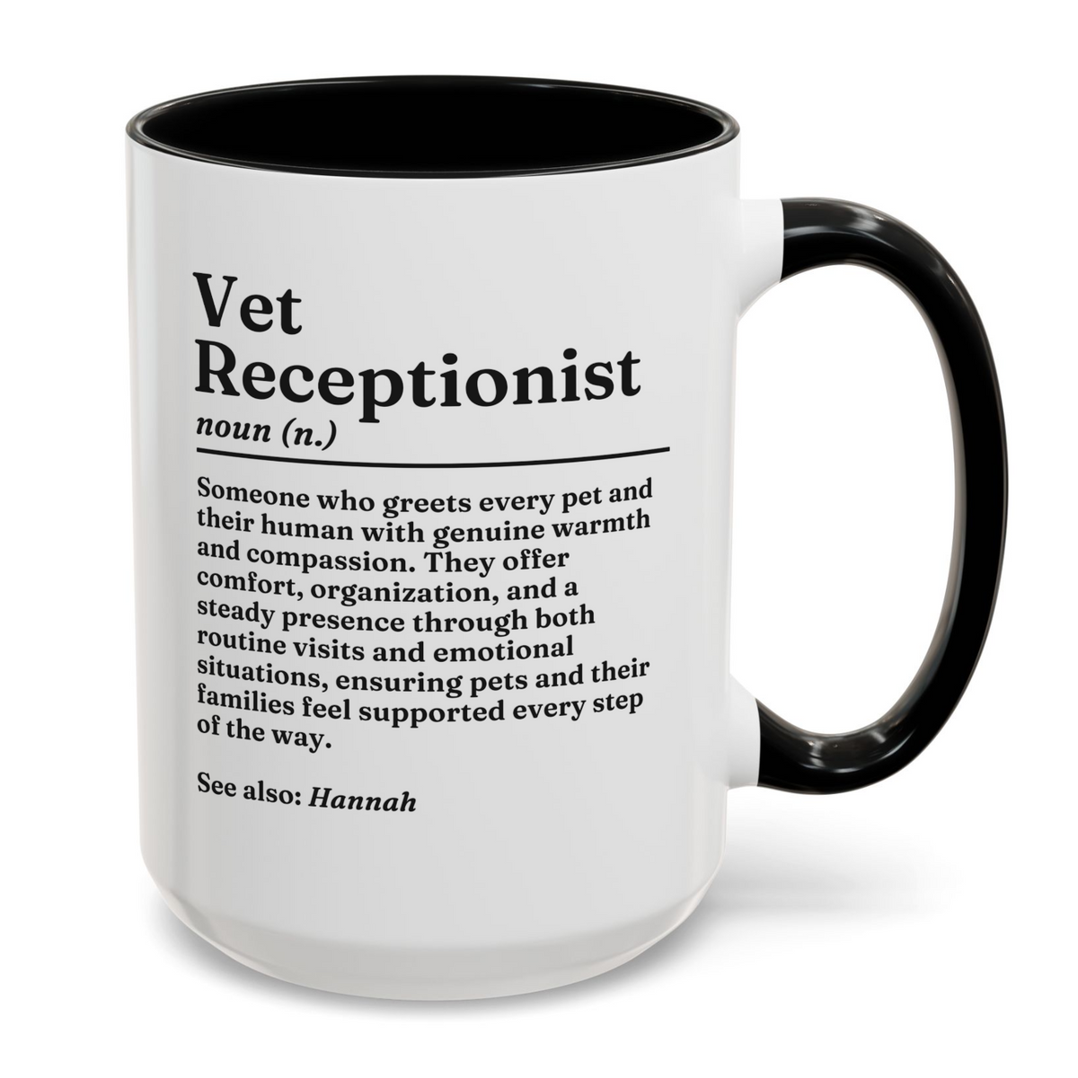 Personalised Vet Receptionist Definition Mug