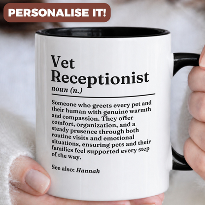 Personalised Vet Receptionist Definition Mug