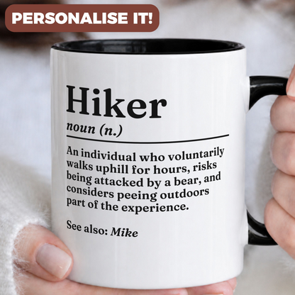 Personalised Funny Hiker Definition Mug