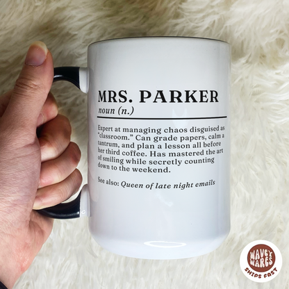 WaveyWares® Personalized Name Dictionary Definition Coffee Mug