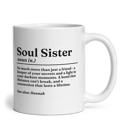 Personalised Soul Sister Definition Mug
