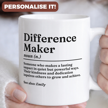 Personalised Difference Maker Definition Mug