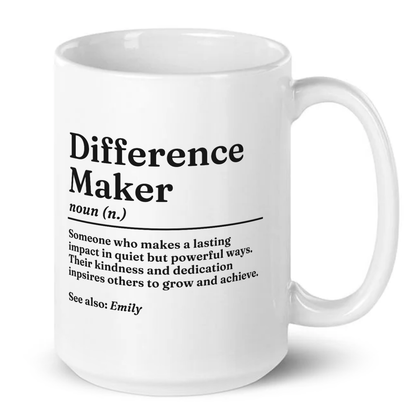 Personalised Difference Maker Definition Mug