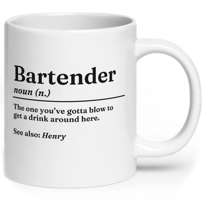 Personalised Funny Bartender Definition Mug