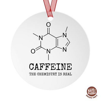 Caffeine The Chemistry Is Real Funny Science Molecule Ornament