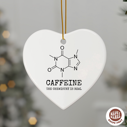 Caffeine The Chemistry Is Real Funny Science Molecule Ornament