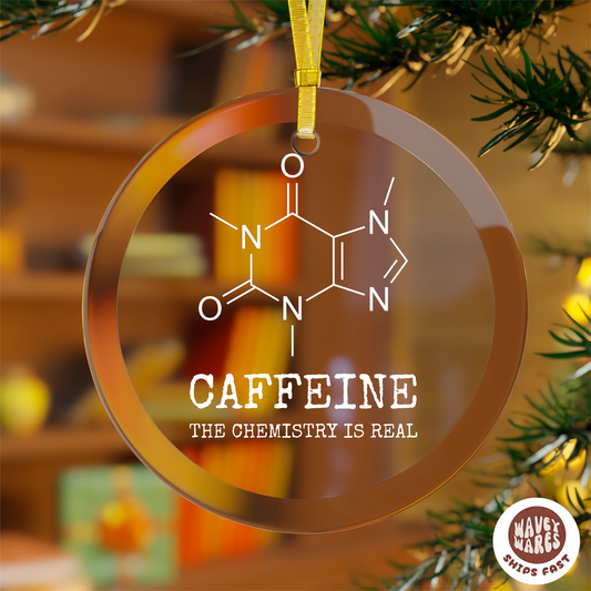 Caffeine The Chemistry Is Real Funny Science Molecule Ornament
