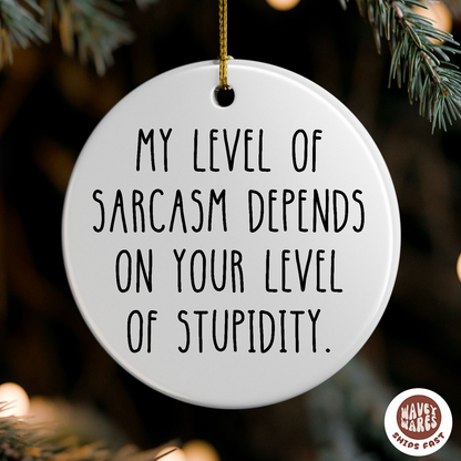My Level of Sarcasm Depends On Your Level Of Stupidity Ornament