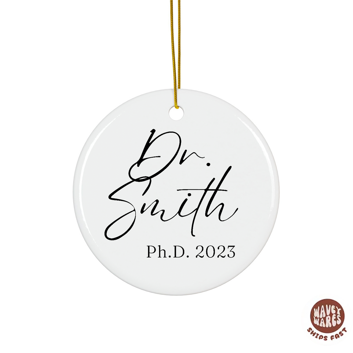 Personalized Dr Ph.D. Name Ornament