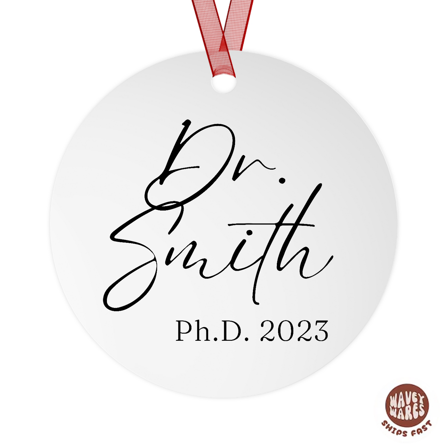 Personalized Dr Ph.D. Name Ornament