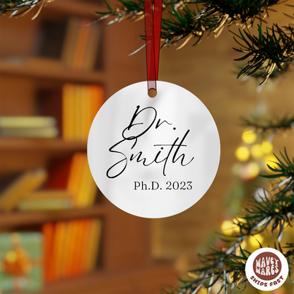 Personalized Dr Ph.D. Name Ornament