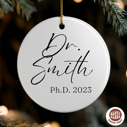 Personalized Dr Ph.D. Name Ornament