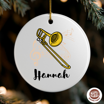 Personalized Trombone Name Ornament