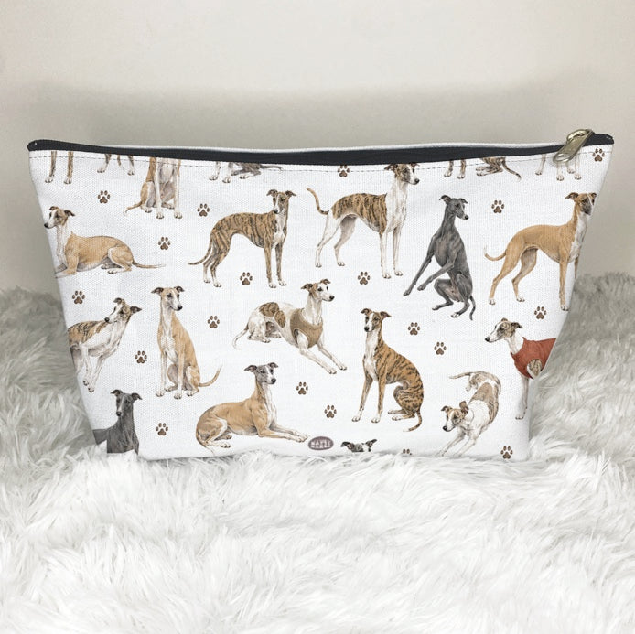 Whippet Dogs Pattern Cosmetic Bag
