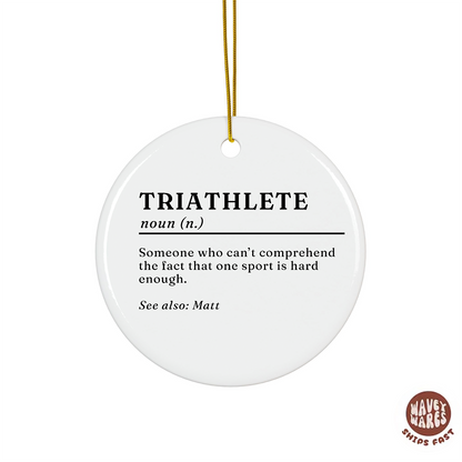 Personalized Triathlete Funny Ornament