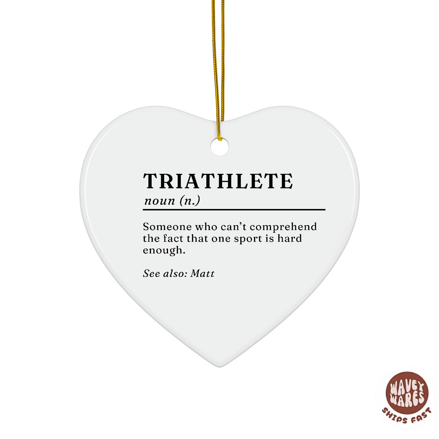 Personalized Triathlete Funny Ornament