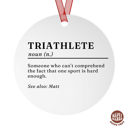 Personalized Triathlete Funny Ornament