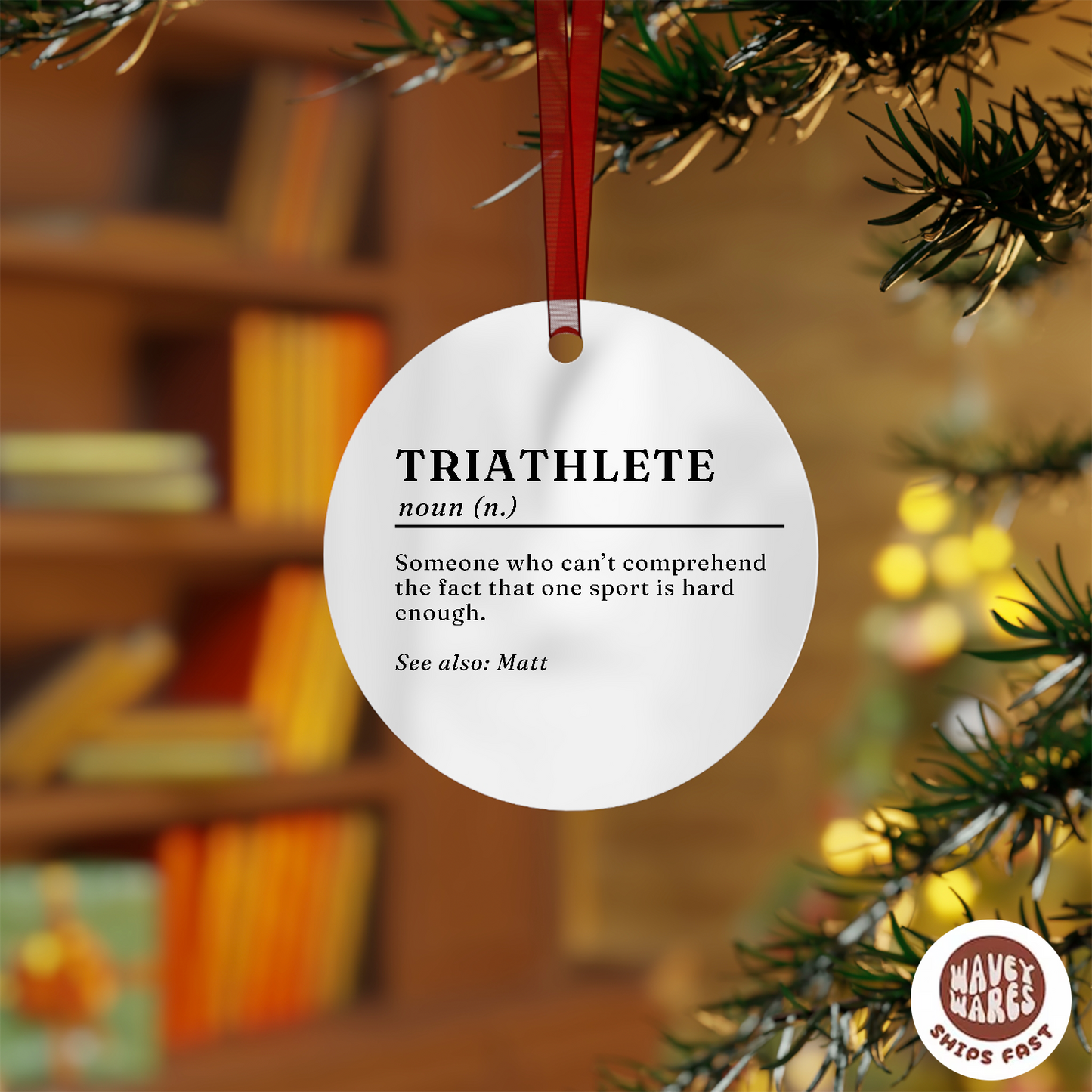 Personalized Triathlete Funny Ornament