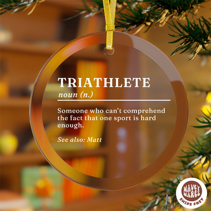 Personalized Triathlete Funny Ornament