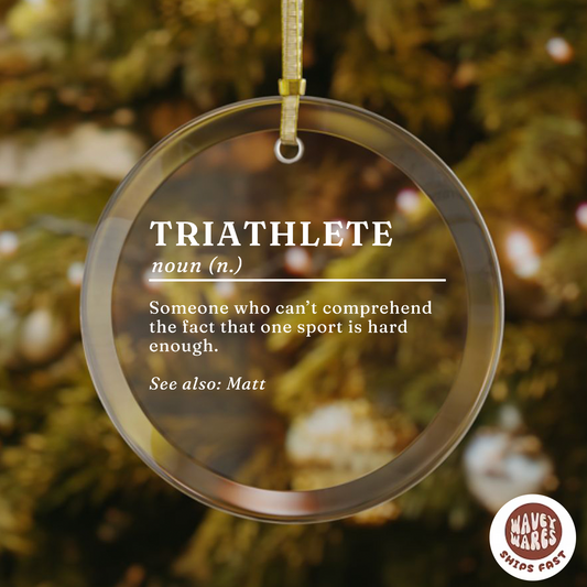 Personalized Triathlete Funny Ornament
