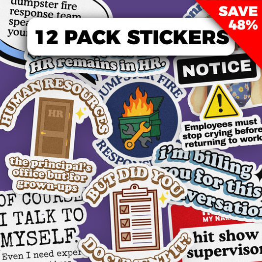 Humorous Resources Sticker 12-Pack