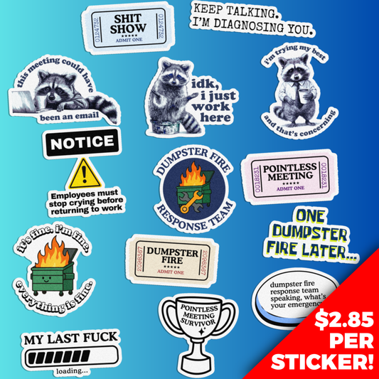 Dumpster Fire Survival Pack 14 Stickers