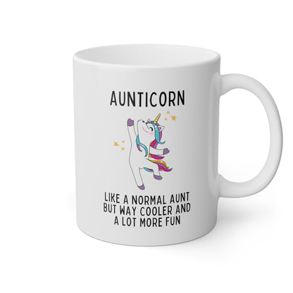 Aunticorn 11oz white funny large coffee mug gift for unicorn epic fabulous best auntie like a normal aunt but way cooler and a lot more fun waveywares wavey wares wavywares wavy wares