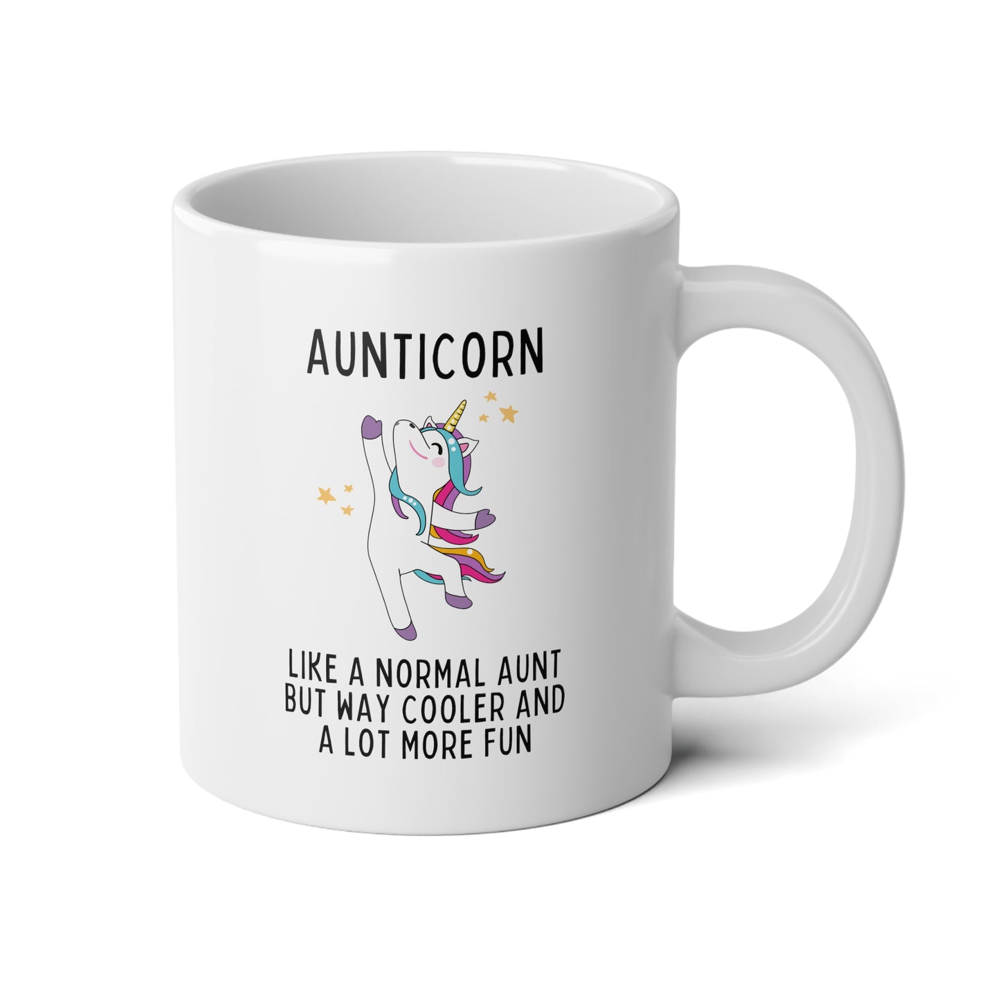 Aunticorn 20oz white funny large coffee mug gift for unicorn epic fabulous best auntie like a normal aunt but way cooler and a lot more fun wavey wares wavywares wavy wares