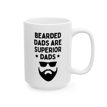 Bearded Dads Are Superior Dads 15oz white funny large coffee mug gift for father's day papa cool new father husband beards waveywares wavey wares wavywares wavy wares