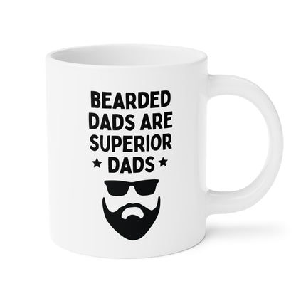 Bearded Dads Are Superior Dads 20oz white funny large coffee mug gift for father's day papa cool new father husband beards waveywares wavey wares wavywares wavy wares