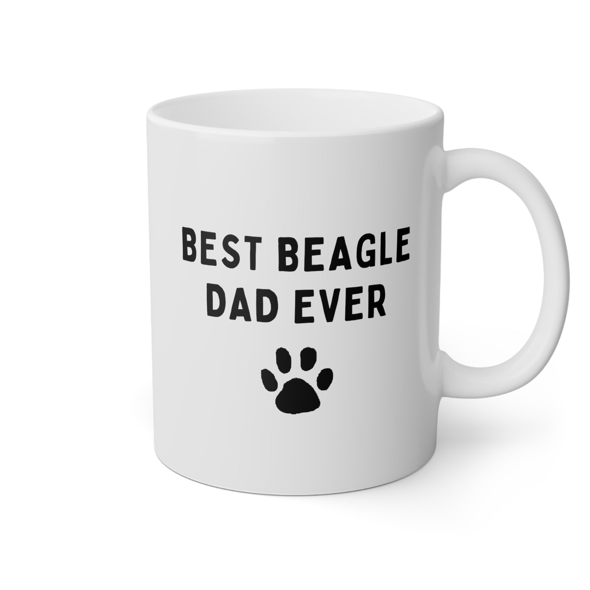 Best Beagle Dad Ever 11oz white funny large coffee mug gift for father's day him granddad dog lover pet owner furparent waveywares wavey wares wavywares wavy wares