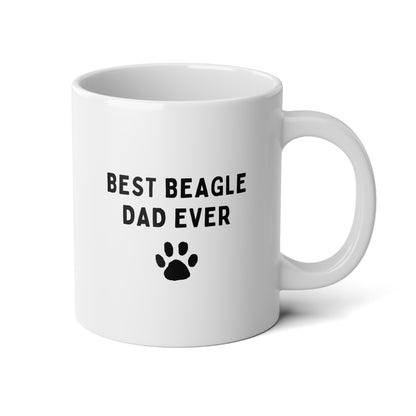 Best Beagle Dad Ever 20oz white funny large coffee mug gift for father's day him granddad dog lover pet owner furparent wavey wares wavywares wavy wares