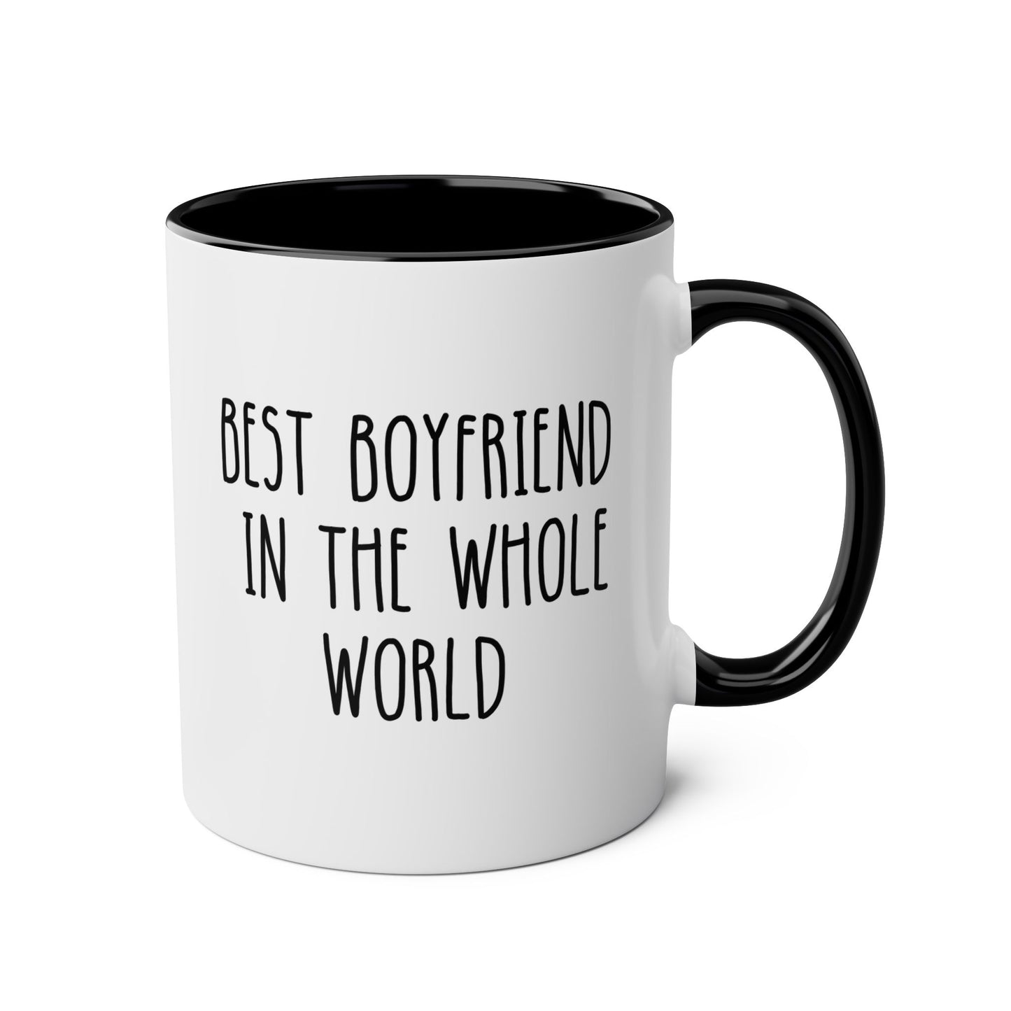 Best Boyfriend In The World 11oz white with black accent funny large coffee mug gift for him from girlfriend GF BF Valentines anniversary Christmas birthday waveywares wavey wares wavywares wavy wares 