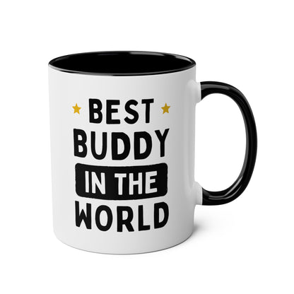 Best Buddy In The World 11oz white with black accent funny large coffee mug gift for friend dad mentor BFF BBF ever waveywares wavey wares wavywares wavy wares