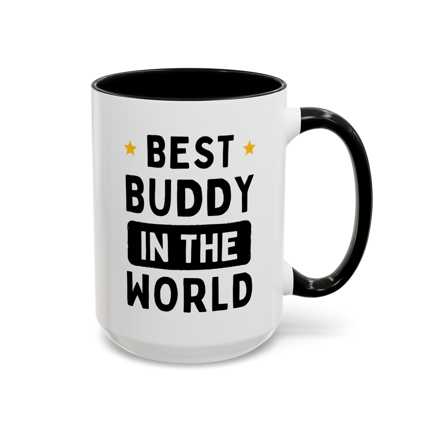 Best Buddy In The World 15oz white with black accent funny large coffee mug gift for friend dad mentor BFF BBF ever waveywares wavey wares wavywares wavy wares