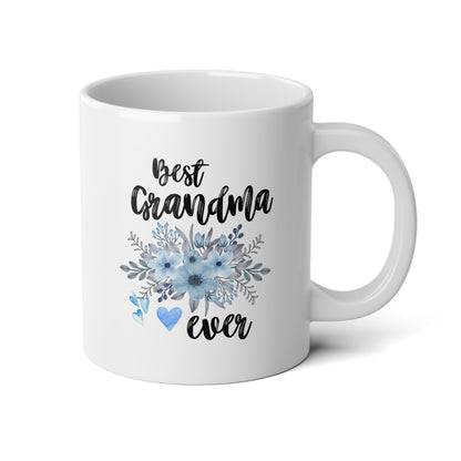 Best Grandma Ever 20oz white funny large coffee mug gift for­ grandmother mother's day flowers floral waveywares wavey wares wavywares wavy wares