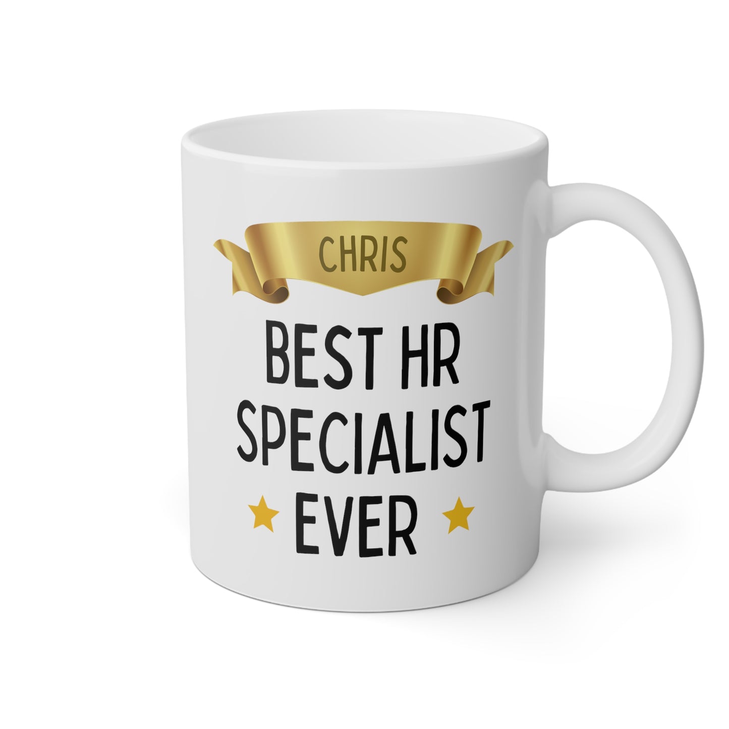 Best HR Specialist Ever 11oz white funny large coffee mug gift for human resources manager officer custom name personalize waveywares wavey wares wavywares wavy wares