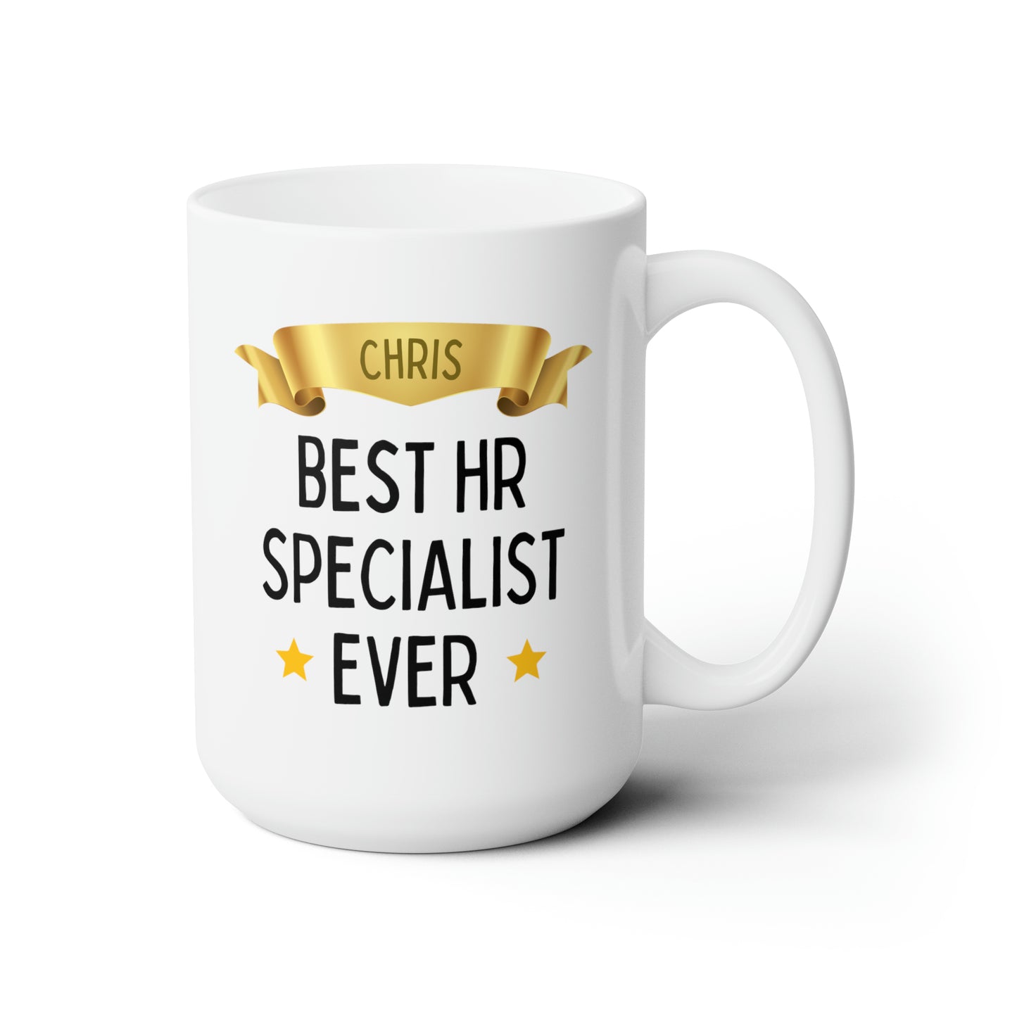 Best HR Specialist Ever 15oz white funny large coffee mug gift for human resources manager officer custom name personalize waveywares wavey wares wavywares wavy wares